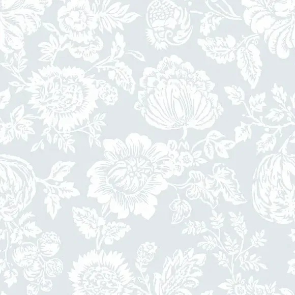Floral Stipple Wallpaper - Blue
