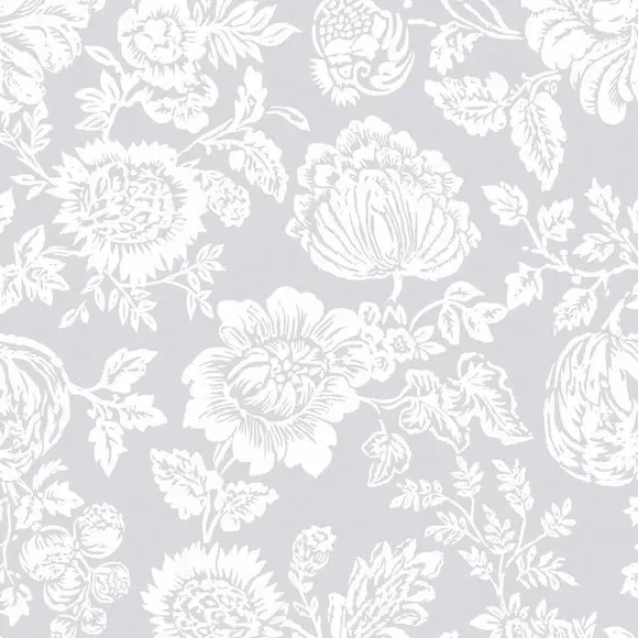 Floral Stipple Wallpaper - Grey