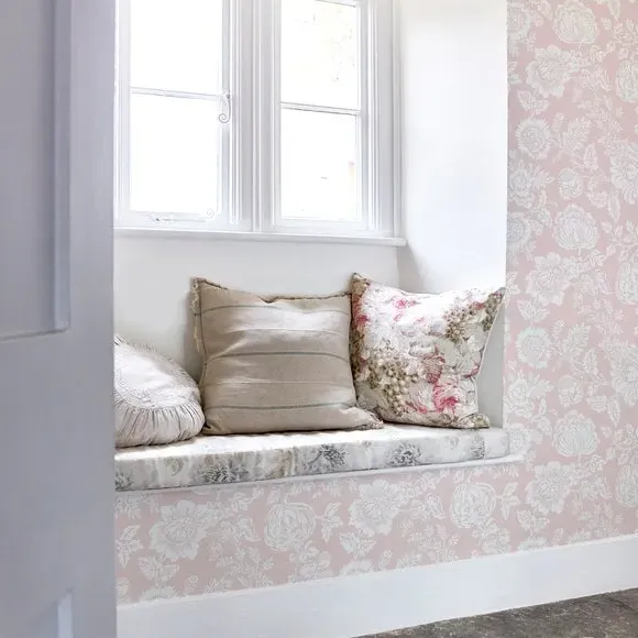 Floral Stipple Wallpaper - Pink