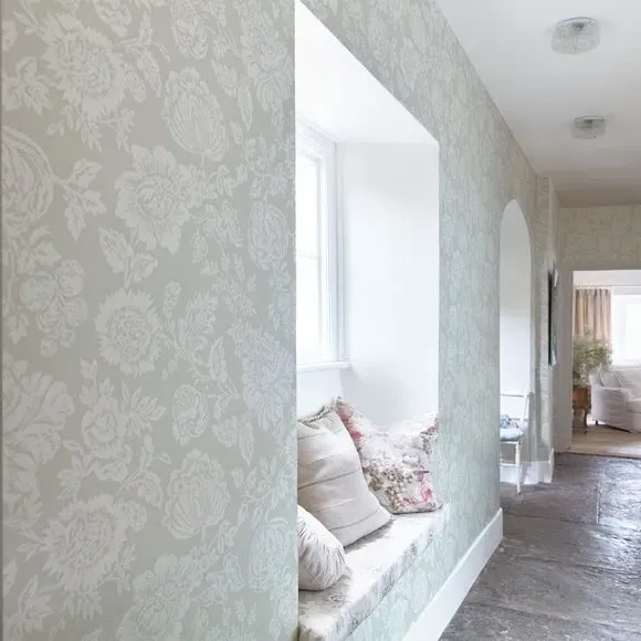 Floral Stipple Wallpaper - Sage