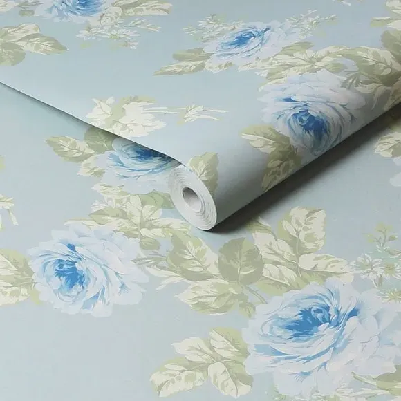 Floral Wallpaper Paste-the-Wall - Blue