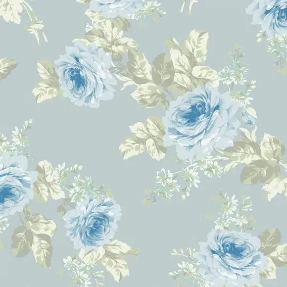 Floral Wallpaper Paste-the-Wall - Blue