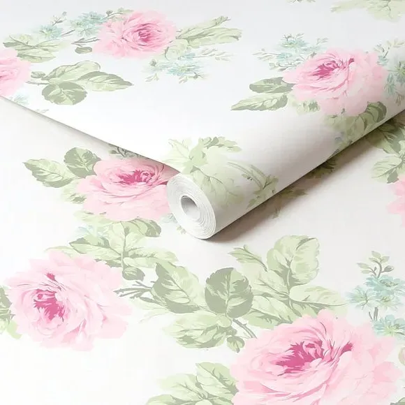 Floral Wallpaper Paste-the-Wall - Pink
