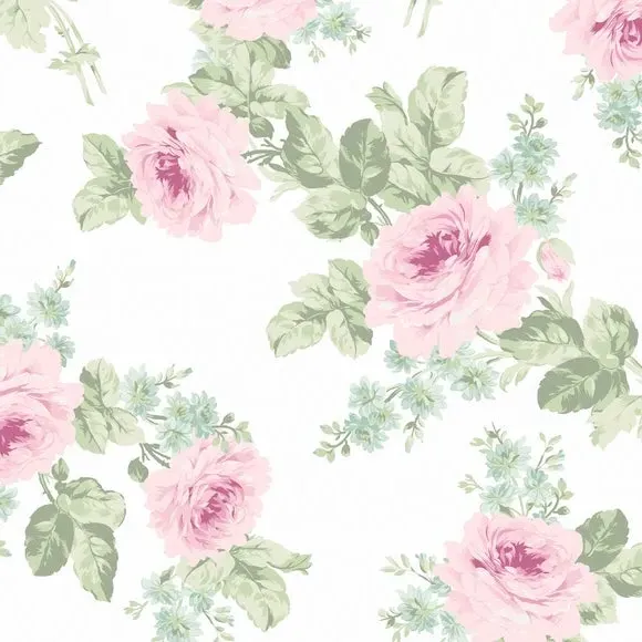 Floral Wallpaper Paste-the-Wall - Pink
