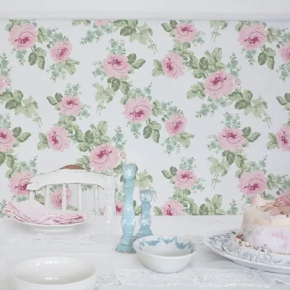 Floral Wallpaper Paste-the-Wall - Pink