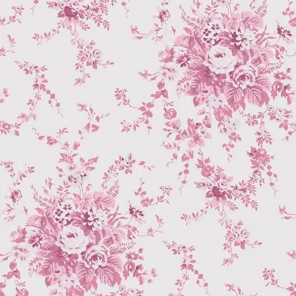 Garden Floral Tonal Wallpaper - Baby Pink