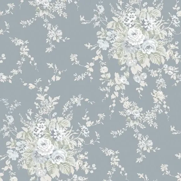 Garden Floral Tonal Wallpaper - Light Grey