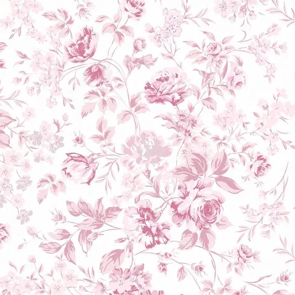 Romantic Rose Wallpaper Floral Design - Pink