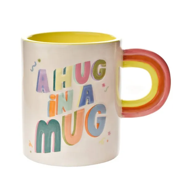 3D Letter Mug - White, Ceramic