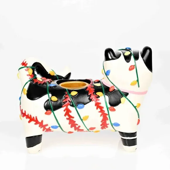 Cat Shaped Candle Holder - Multicolor
