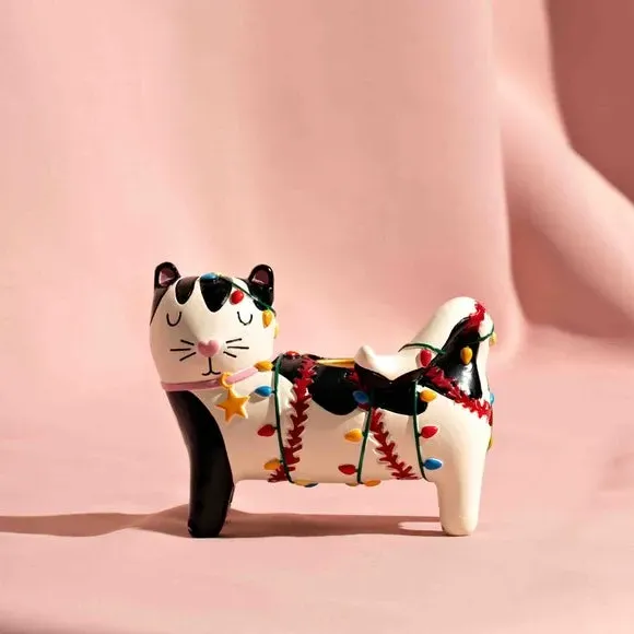 Cat Shaped Candle Holder - Multicolor image