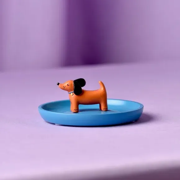 Dog Trinket Dish - Blue, Polyresin image