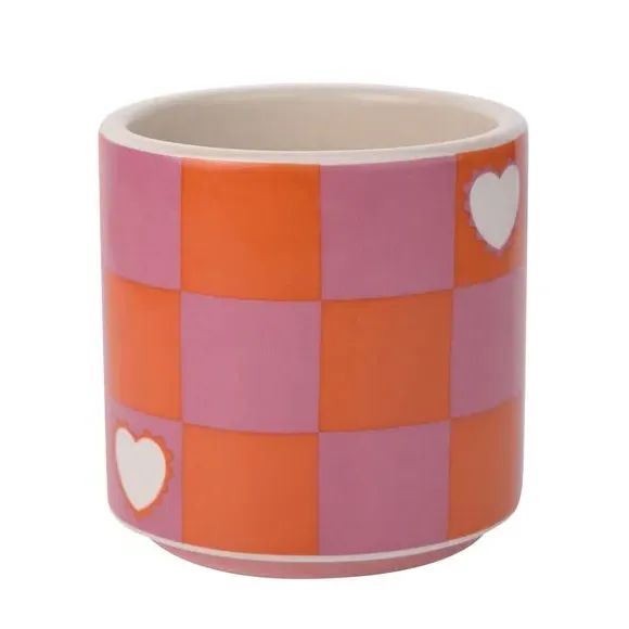 Heart Handle Mug - Orange, Ceramic