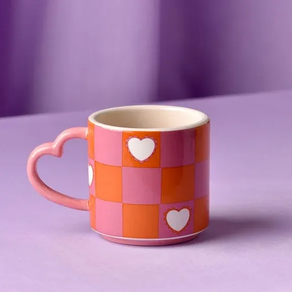 Heart Handle Mug - Orange, Ceramic image