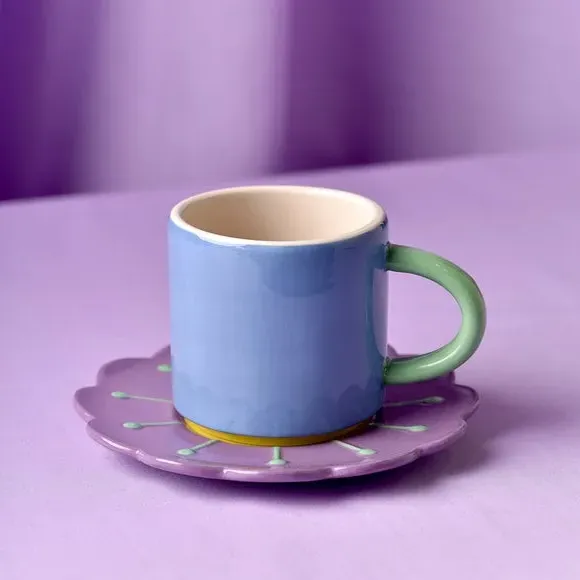 Mug and Coaster Set - Blue, Ceramic image