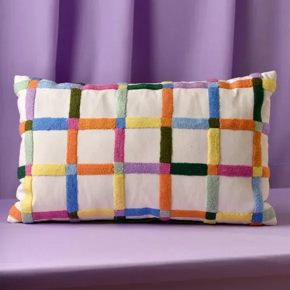 Rectangular Cushion Tufted - White, Cotton image