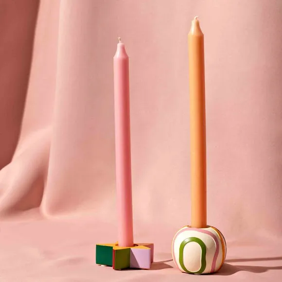 Set of 2 Candlestick Holders - Multicolor image
