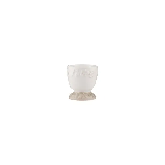 Set of 2 Egg Cups with Embossed Detail - Cream