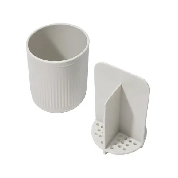 3-Compartment Toothbrush Holder - Stone