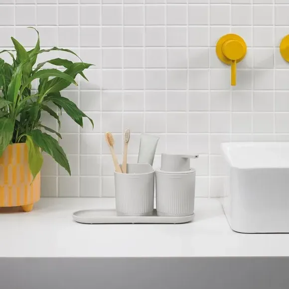 3-Piece Bathroom Storage Set - Stone