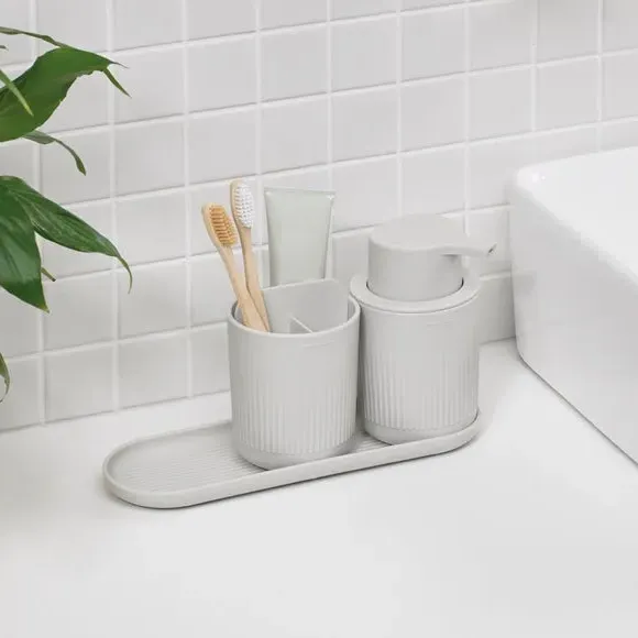 3-Piece Bathroom Storage Set - Stone