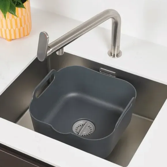 3-Piece Kitchen Sink Set - Dark Grey, Plastic