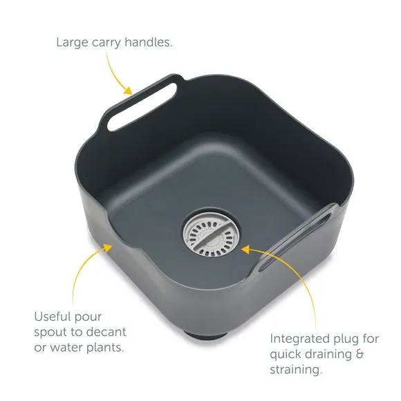 3-Piece Kitchen Sink Set - Dark Grey, Plastic