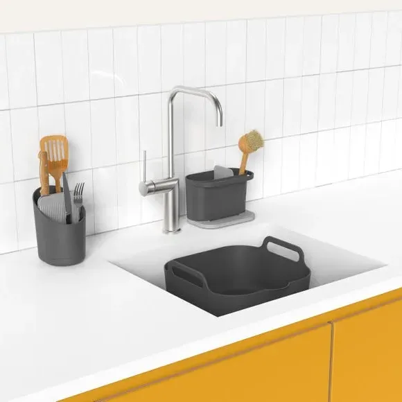 3-Piece Kitchen Sink Set - Dark Grey, Plastic image