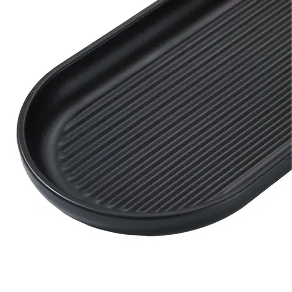 Bathroom Storage Tray with Ridges - Graphite