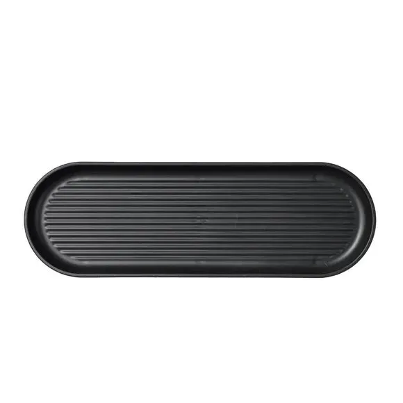 Bathroom Storage Tray with Ridges - Graphite