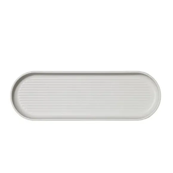 Bathroom Storage Tray with Ridges - Stone