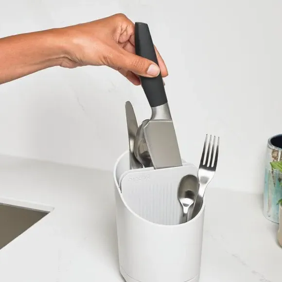 Cutlery Drainer with Tiers - Stone White, Plastic