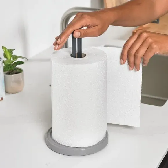 Kitchen Roll Holder with Non-Slip Base - Dark Grey