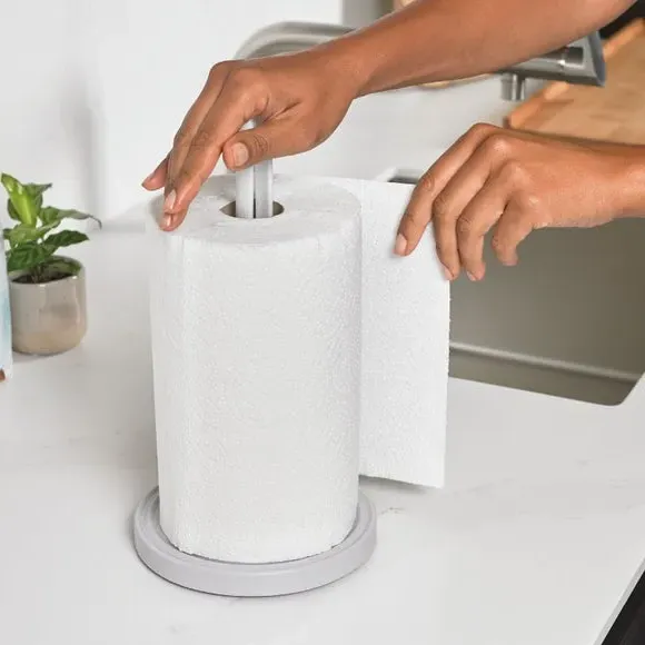 Kitchen Roll Holder with Non-Slip Base - Stone White