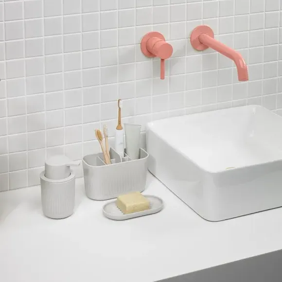 Large Bathroom Caddy Set with Dispenser - Stone