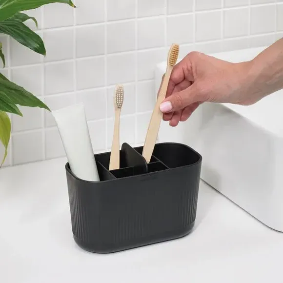 Large Bathroom Caddy & Toothbrush Holder - Graphite
