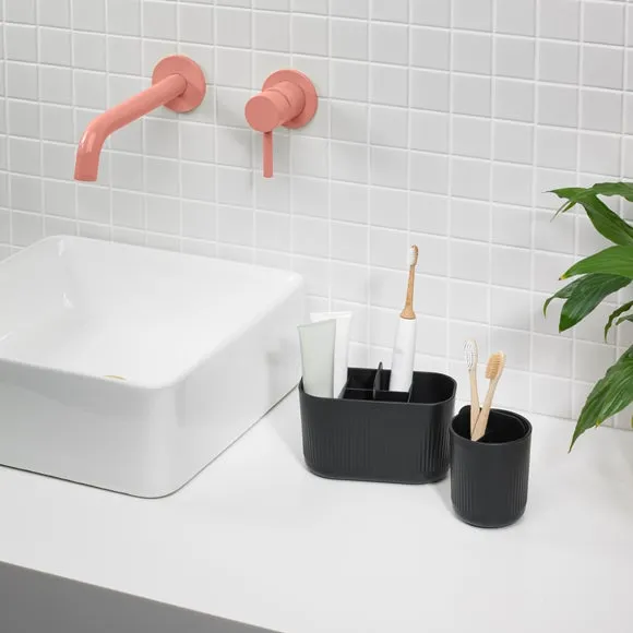 Large Bathroom Caddy & Toothbrush Holder - Graphite