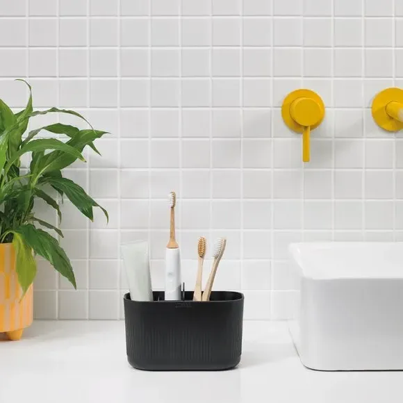 Large Bathroom Caddy with Drainage - Graphite