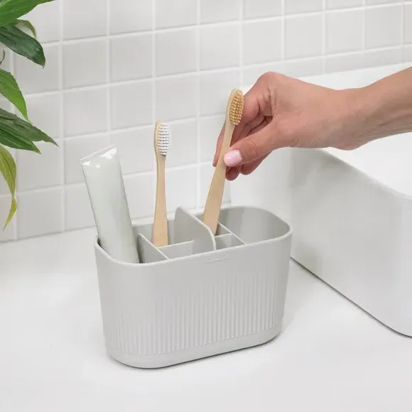 Large Bathroom Caddy with Drainage - Stone