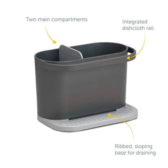 Sink Organizer with Rail - Dark Grey, Plastic