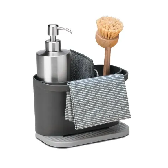 Sink Organizer with Rail - Dark Grey, Plastic