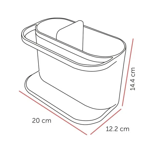 Sink Organizer with Rail - Dark Grey, Plastic