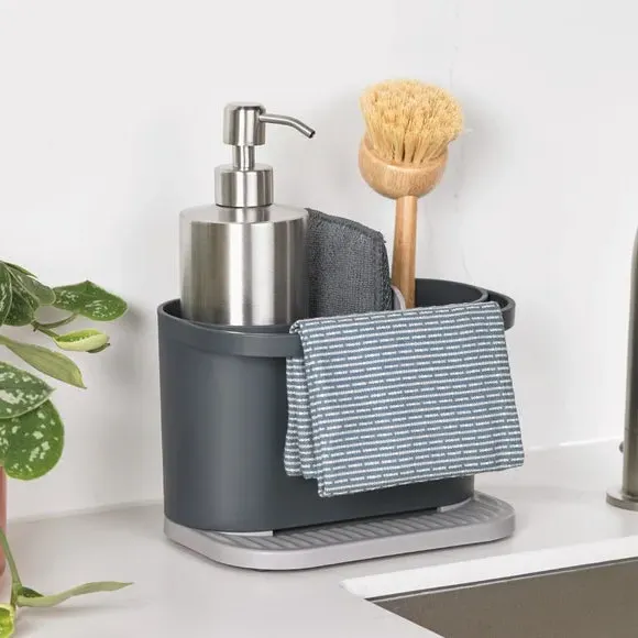 Sink Organizer with Rail - Dark Grey, Plastic