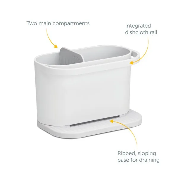 Sink Organizer with Rail - Stone White, Plastic
