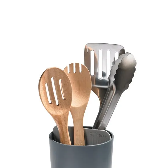Utensil Holder with Compartments - Dark Grey