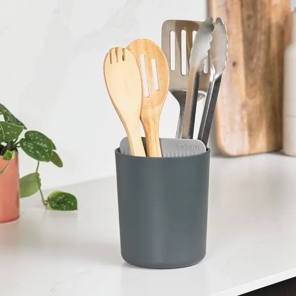 Utensil Holder with Compartments - Dark Grey
