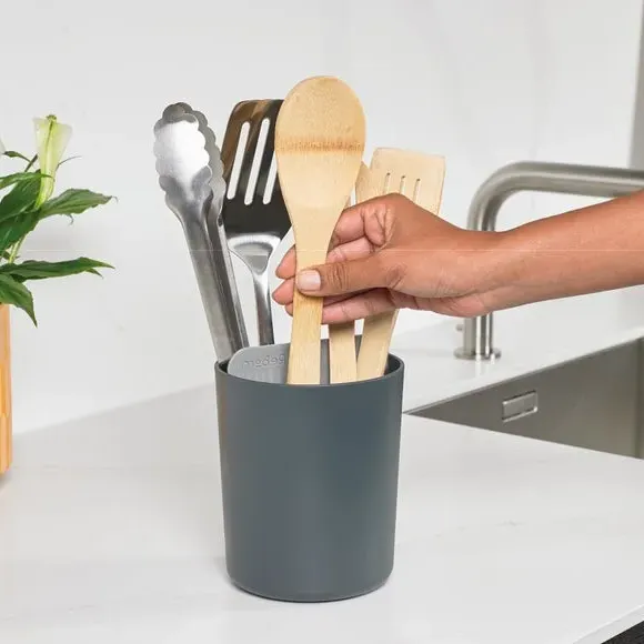 Utensil Holder with Compartments - Dark Grey image