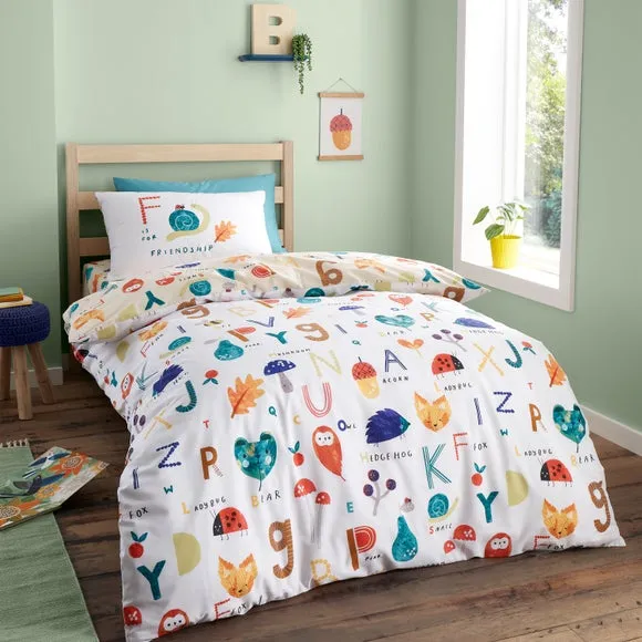 Reversible Duvet Cover Set - Natural, Polycotton