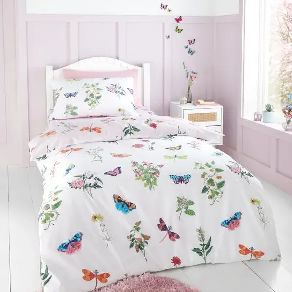 Reversible Duvet Cover Set - Pink, Polycotton