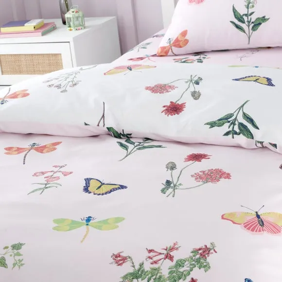 Reversible Duvet Cover Set - Pink, Polycotton